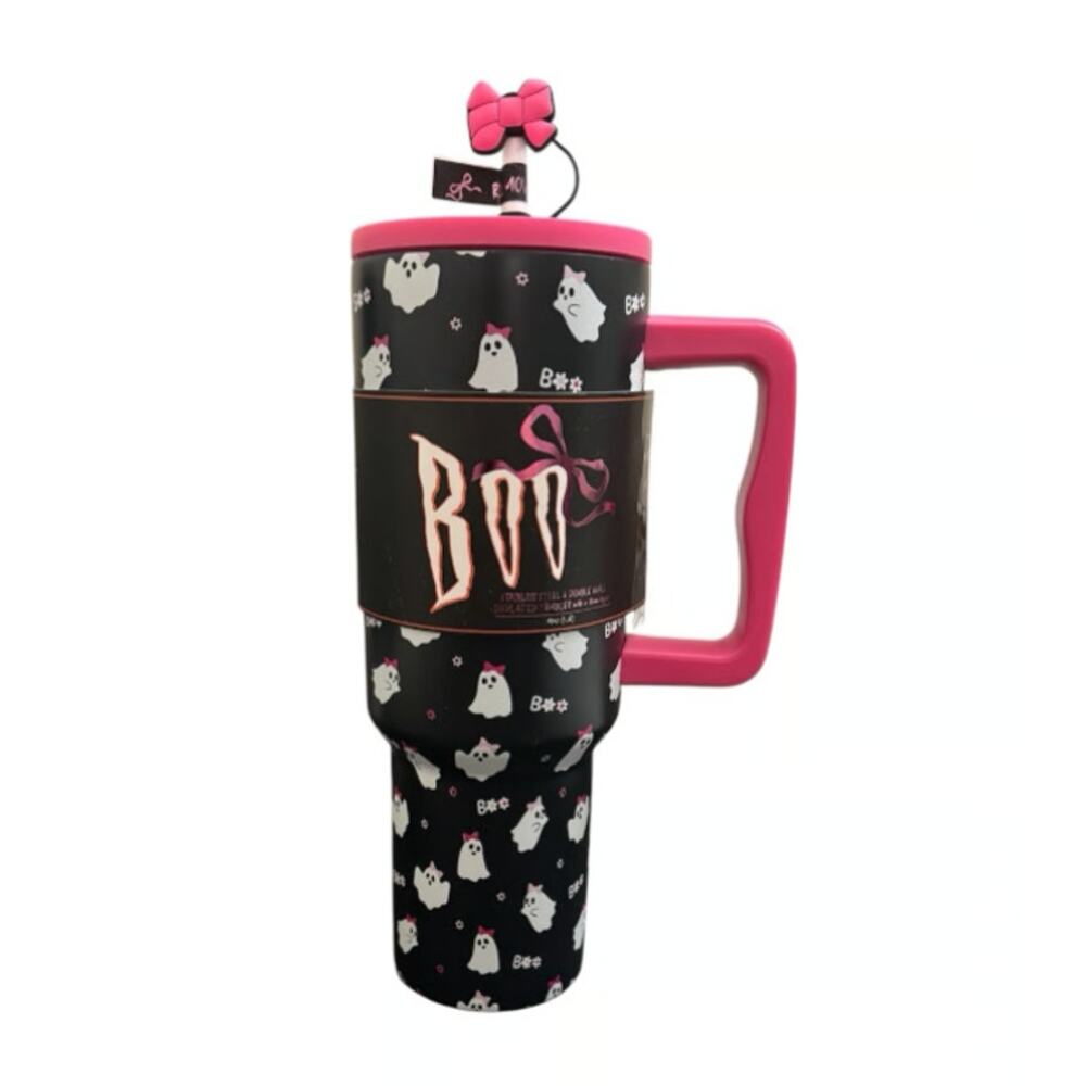Boo stainless steel & Double wall insulated Tumbler with a straw topper 40oz NEW